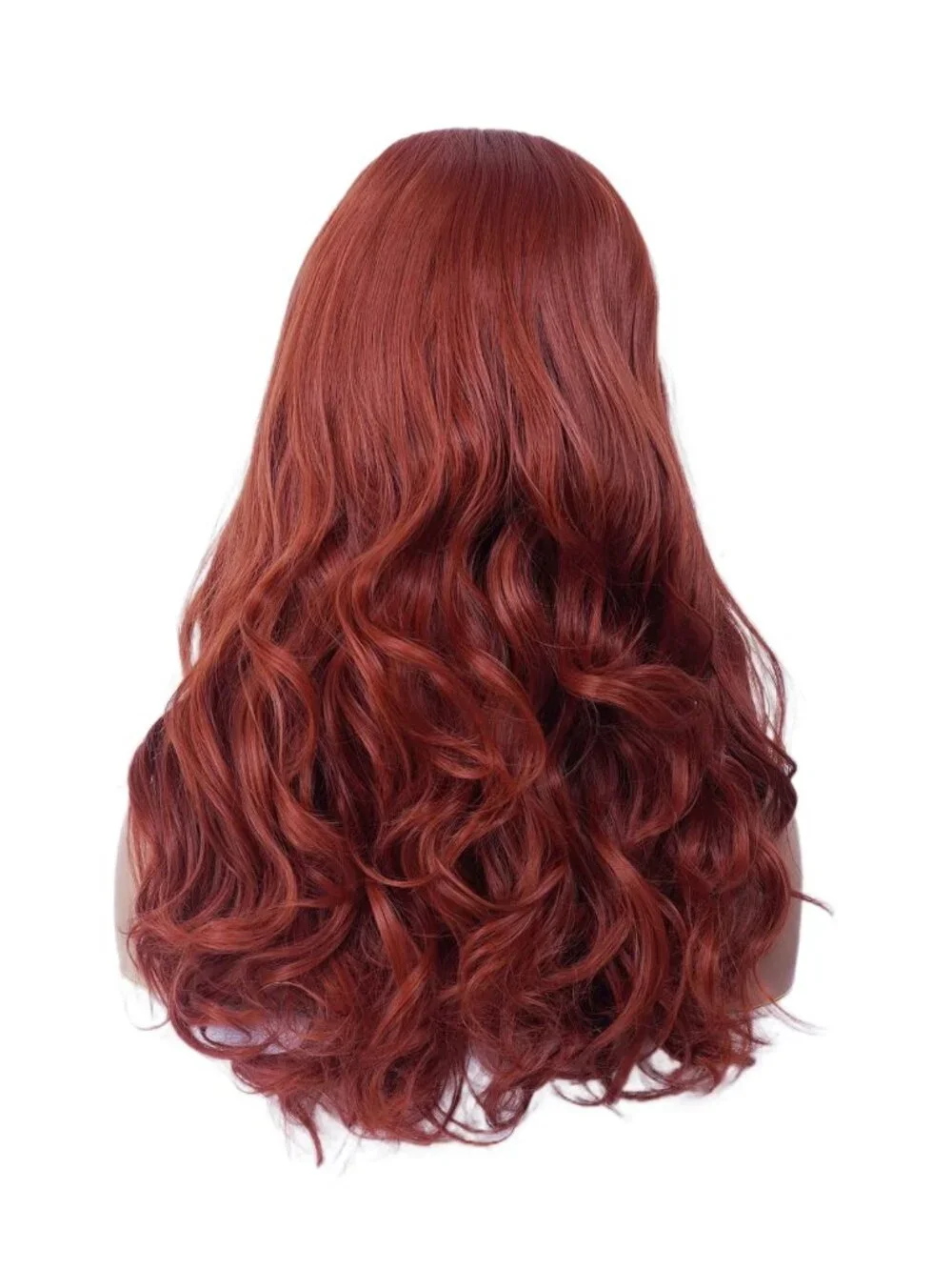 Women's Auburn Heat Resistant Synthetic Fiber Retro Long Wavy Wigs Bangs